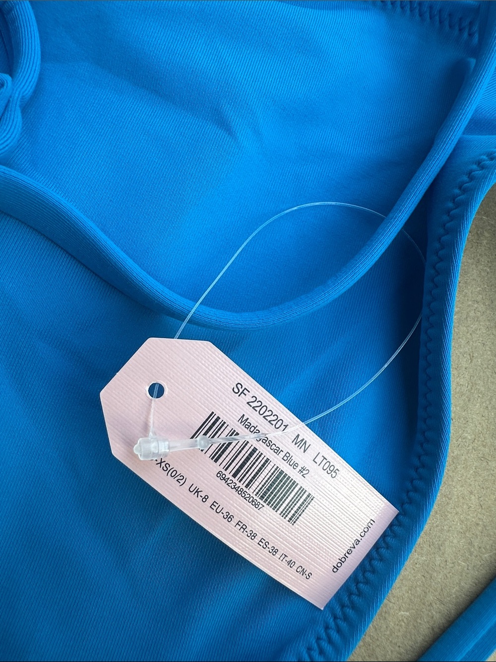 Blue One-Piece Swimsuit with Side Tie Straps - Picture 4 of 4